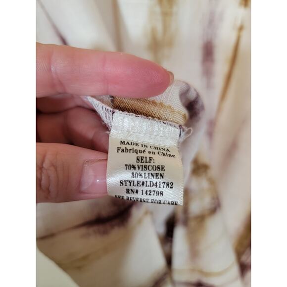 Loveriche Women's Tie Dye Linen Blend Shift Mini Dress Boho Multicolor Size Med - Picture 7 of 7